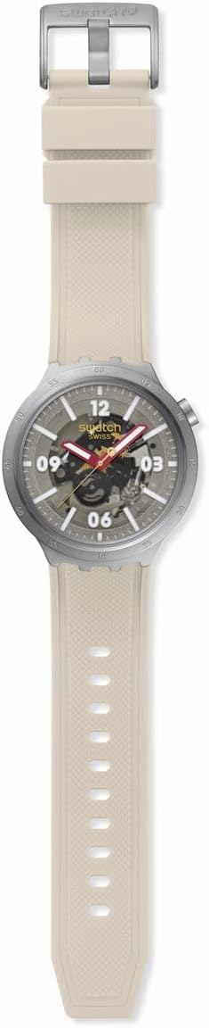 Swatch Unisex Casual Watch Beige Stainless Steel Quartz Confident Moment