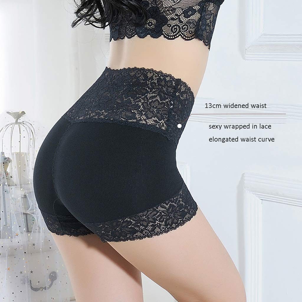 LQQ Bikinis majtki do talii, 2 sztuki, koronka, majtki maxi, wysoka moc, dla kobiet, bielizna bawełniana, rozpinane, liście, multipack (kolor: A, rozmiar: M)
