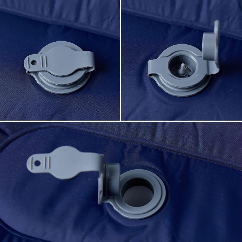 Selbstaufblasende Isomatte Marineblau mit Kissen, 190x68x10 cm, 40D-Nylon, wasserdicht, ultraleicht, kompakt, faltbar für Outdoor Camping Wandern Trekking Festival