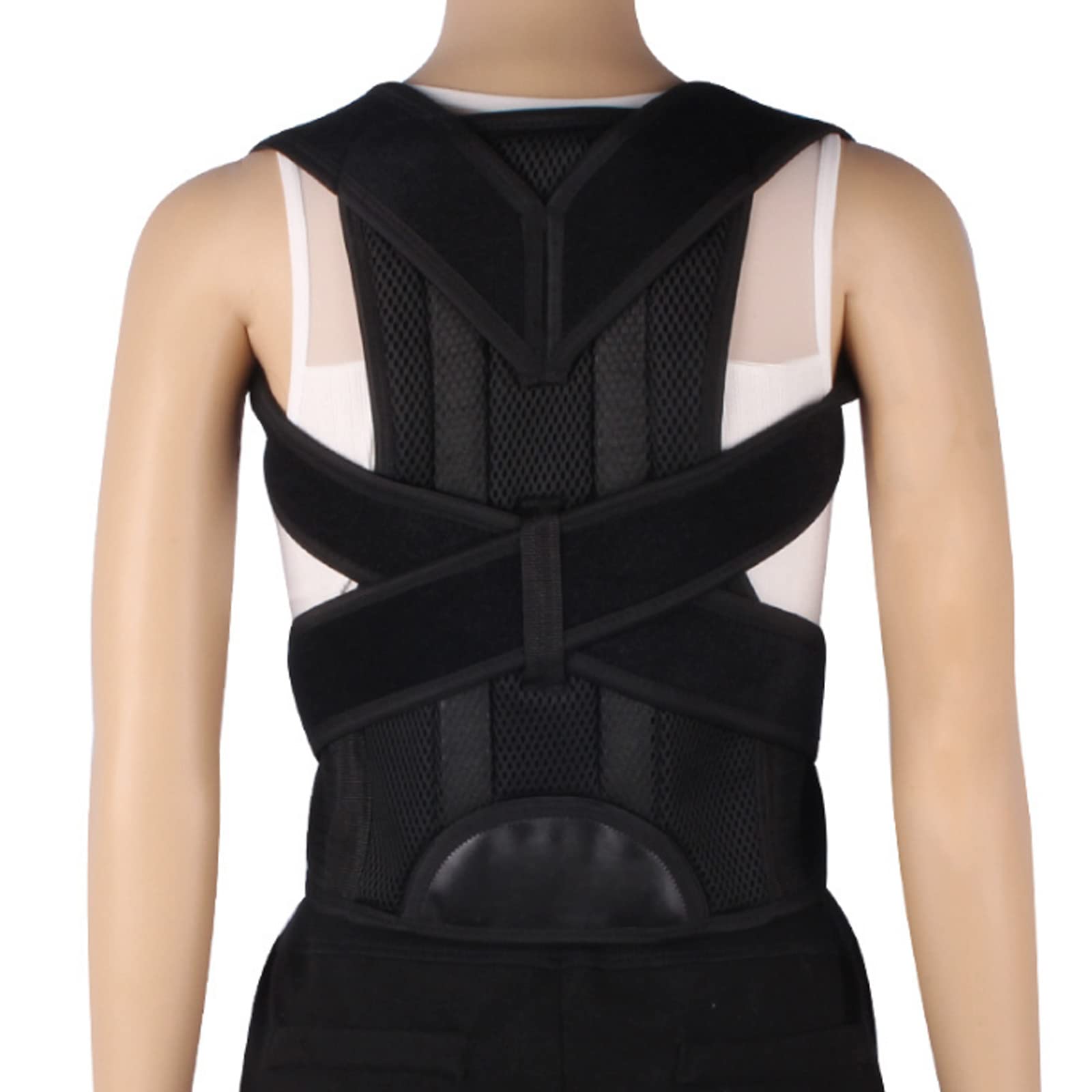 Corrector de postura ajustable y soporte lumbar doble de acero flexible 7