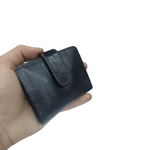 Carteira Masculina com Fecho de Botão Compacta Estilosa Preto