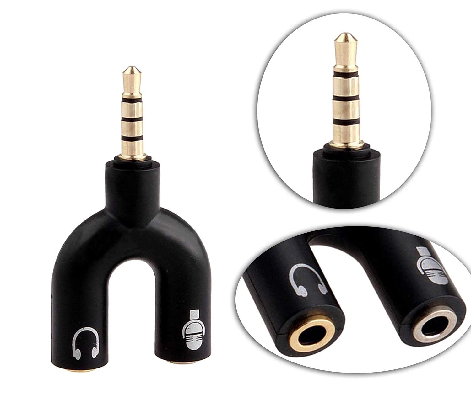 Headphone Microphone audio Y Splitter 