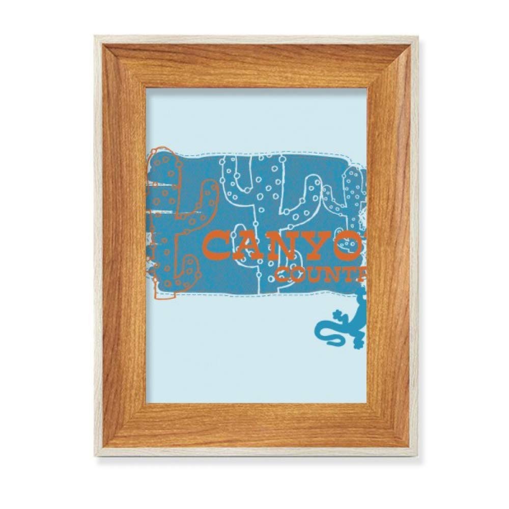 Cadre de Photo en Bois Cactus et Plantes Grasses pour Décoration Bureau