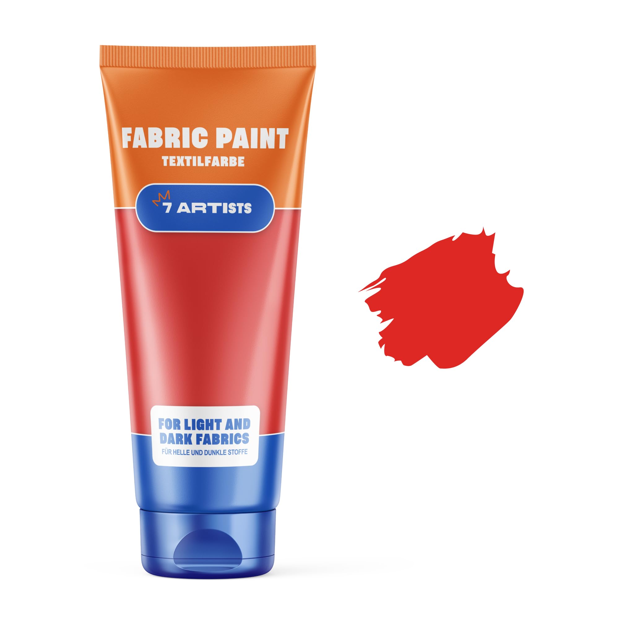 7 Artists Red 60Ml Red Fabric Paint 60 Ml – Permanent Textile Paint For Clothes, Shoes & Denim | Water Based Jeans, Leather & Sneaker Paints | Washable Non-Toxic Fabric Dye For Cotton & Synthetic Fabrics