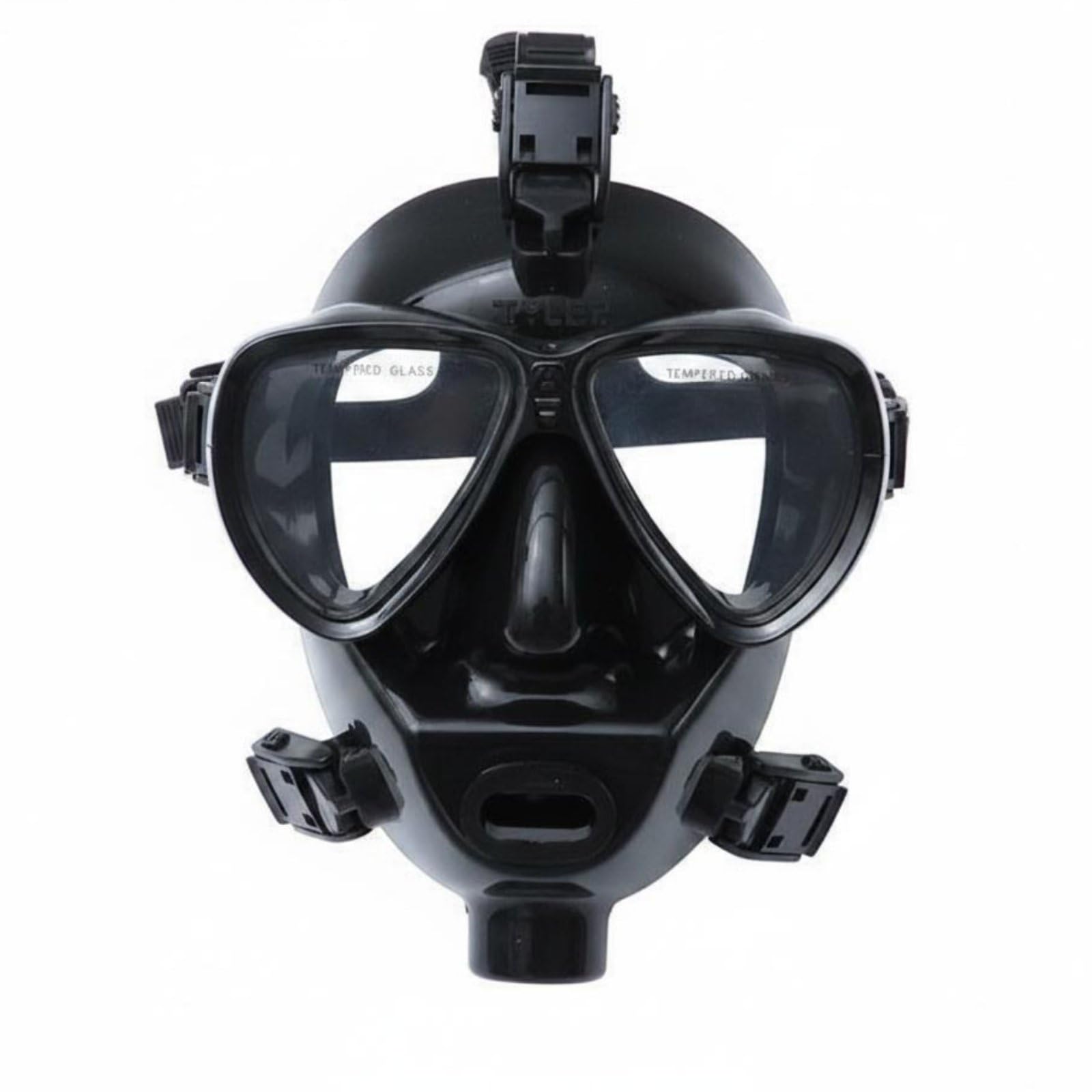 Milageto Maschera Subacquea Integrale Maschera Viso Integrale Maschera Immersione Schermo Facciale Sub Regolatore Vetro Temperato , Nero , Maschera Facciale Completa Nera
