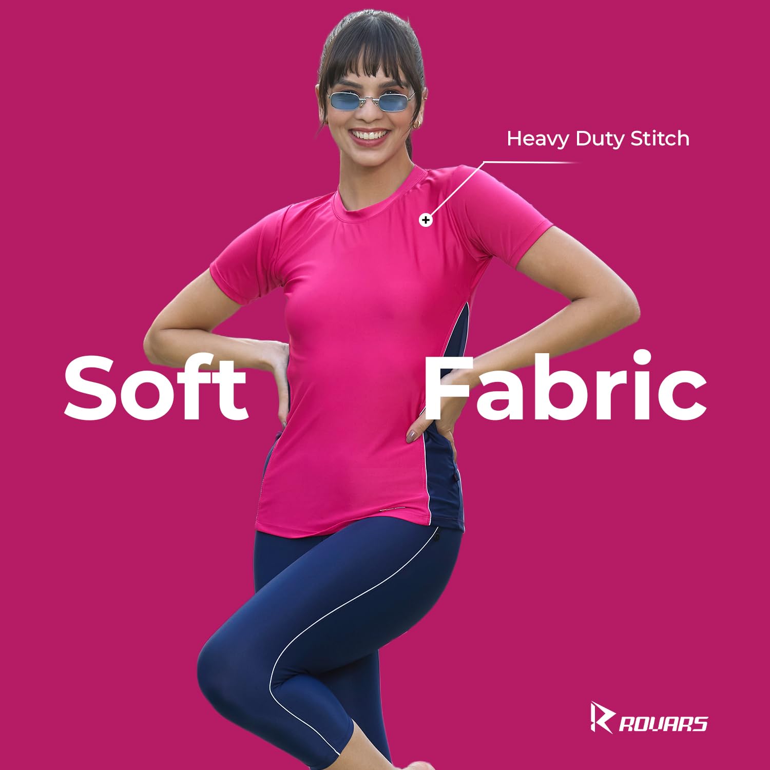 RRovars Women Lycra 2 Piece Swimming Costume (Without Pads) (Pink; 2XL) 1