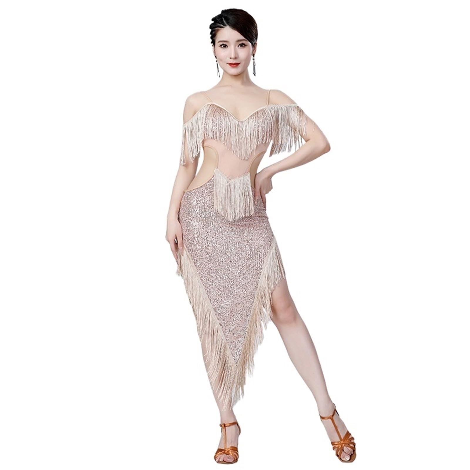 Latin Tanzkleid Latein-Tanzkleid for Damen, lateinamerikanische Kostüme, Fransenkleid for Für Tanz