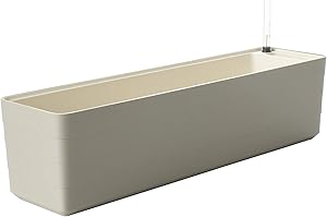 Alfresco Home 614-1736 Urbalive Berberis 31 Plant Box Self Watering Planter, Taupe/Ivory