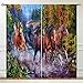 ANHOPE Horse Curtains Soft Lightweight Microfiber Window Drapes Farm Animal Mare Pony Running Print Pattern Rod Pocket Privacy Curtains for Bedroom Living Room 2 Panels 42 x 63 Inch