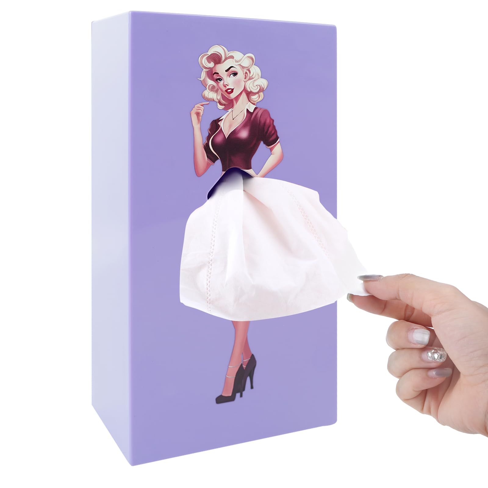 Spextrum - Scatola porta fazzoletti con gonna volante, affascinante stile pop art vintage, si rinnova dopo ogni erogazione, aggiunge un tocco decorativo a qualsiasi stanza - Progettato da Spextrum