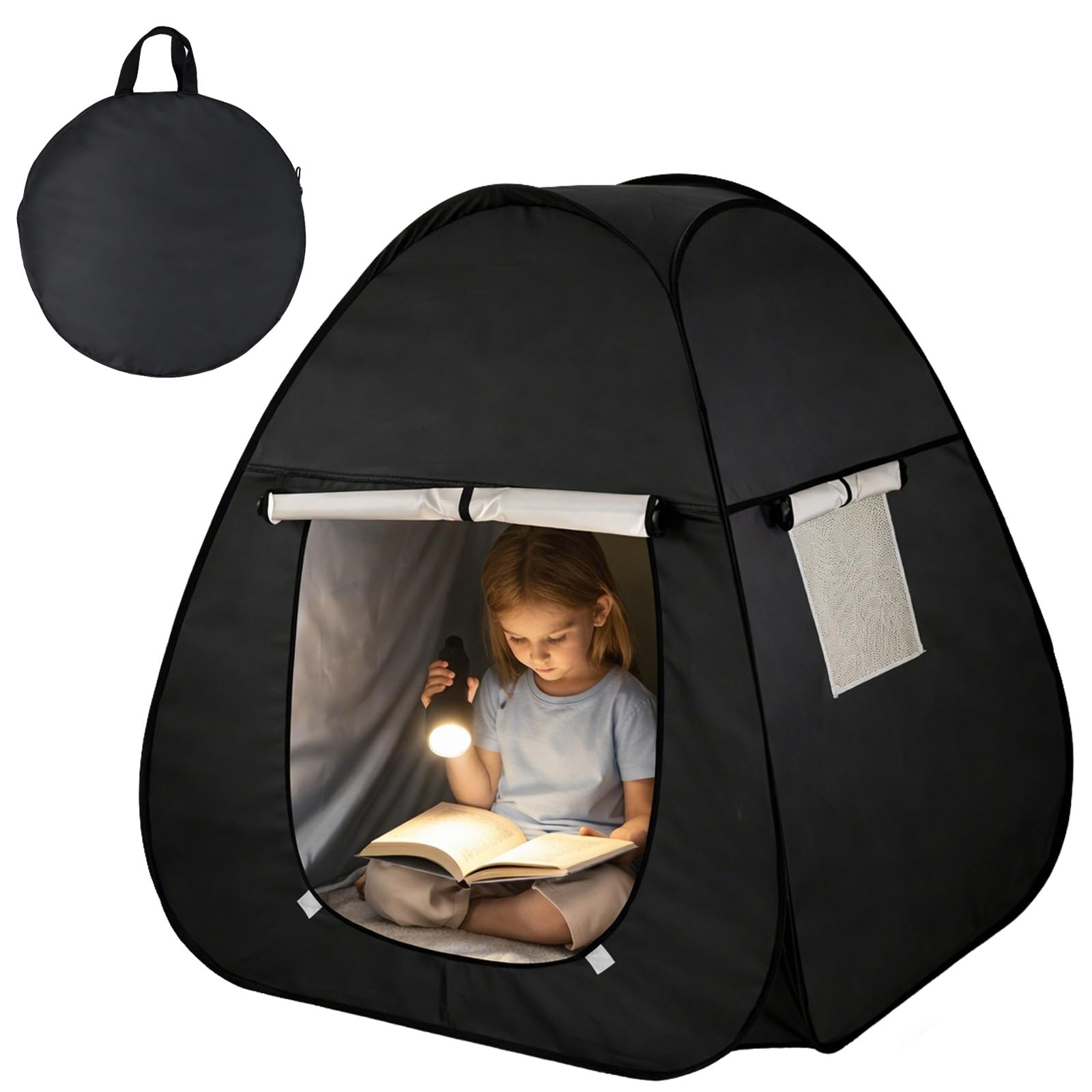Sensory Tent - Foldable Blackout Pop Up Play Tent for Kids, Indoor Play & Relaxation Space for Reading, Supports Focus & Calm, with Storage Bag