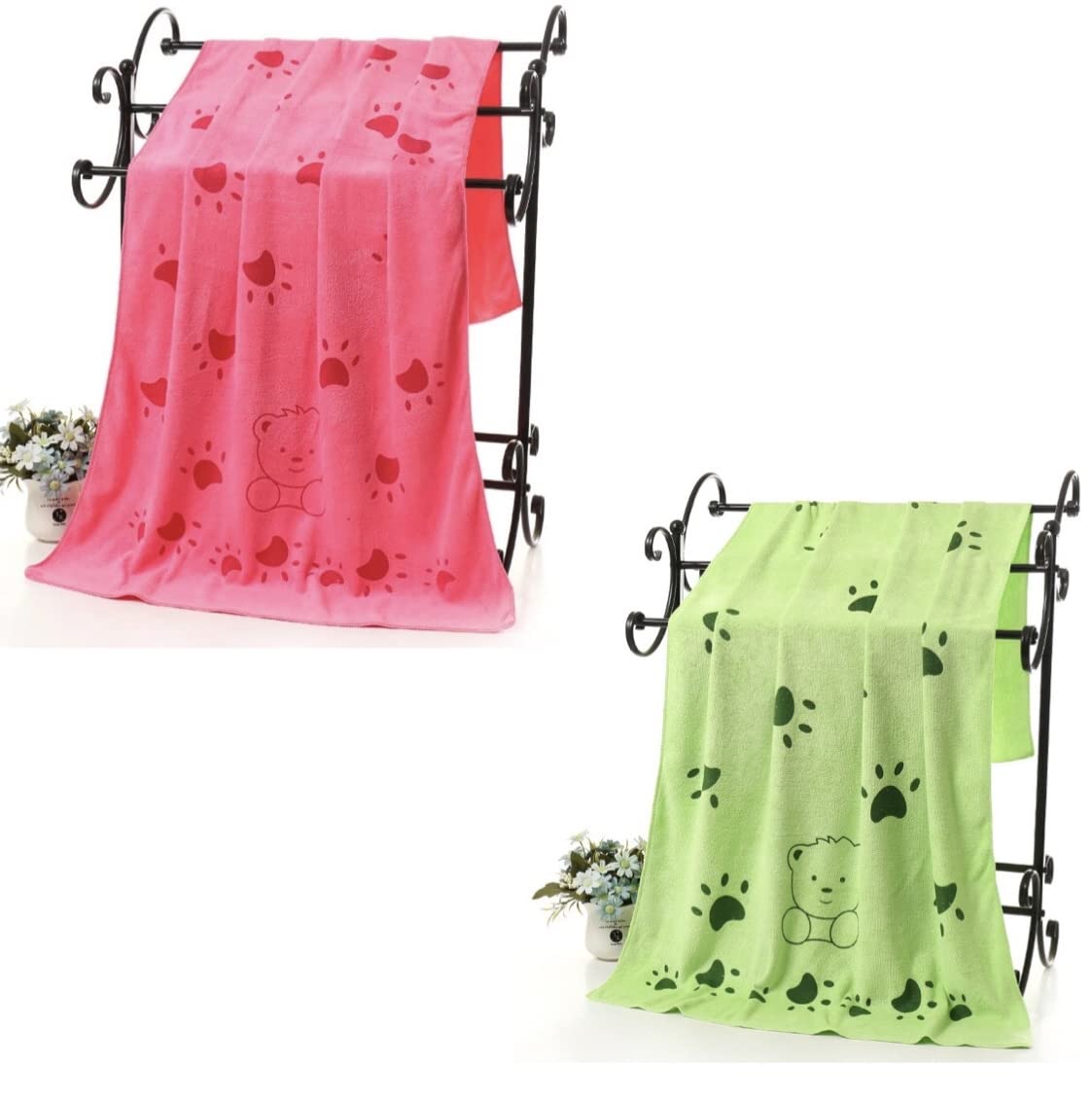 KUTKUT Pack of 2Pcs Microfibre Dog Towel, Quick Absorbent Pet Bath Towels, Super Soft Fast Drying Machine Washable Puppy Beach Dryer for Small Medium Large Dogs (Size: 140 x 70cm) (B0C24JMM6L) Amazon Price History, Amazon Price Tracker
