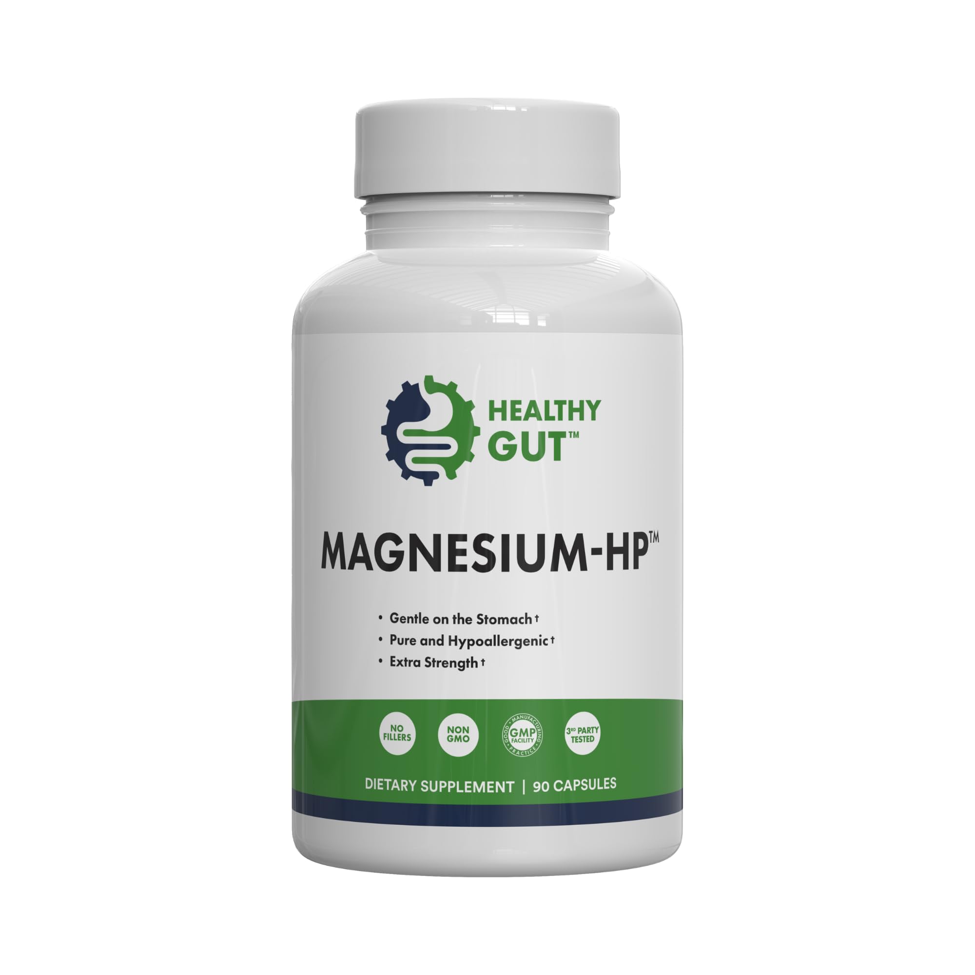 Healthy Gut Magnesium-HP | Ultra Pure Glycinate with Zero Fillers | 180 mg Magnesium Glycinate | 90 Servings