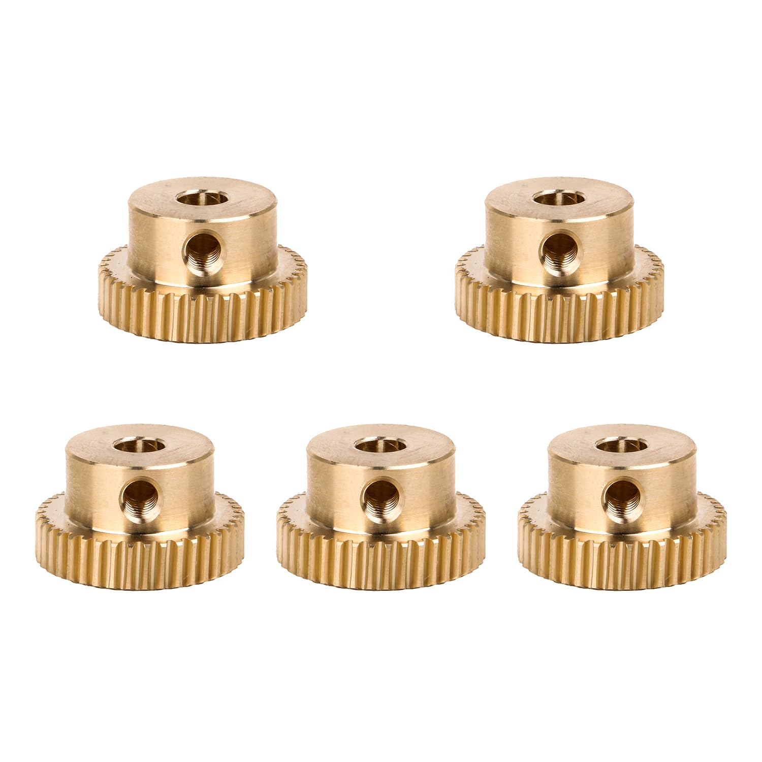 CNBTR 5PCS Brass Worm Wheels | 40 Teeth | Gear Module: 0.5 | 5mm Bore Diameter | 21mm OD | 12mm Width | Speed Ratio 40: 1