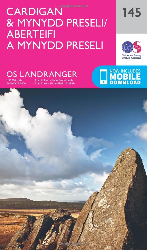 Cardigan & Mynydd Preseli / Aberteifi a Mynydd Preseli Map | Newcastle Emlyn / Castell Newydd Emlyn | Ordnance Survey | OS Landranger Map 145 | Wales | Walks | Cycling | Days Out | Maps | Adventure