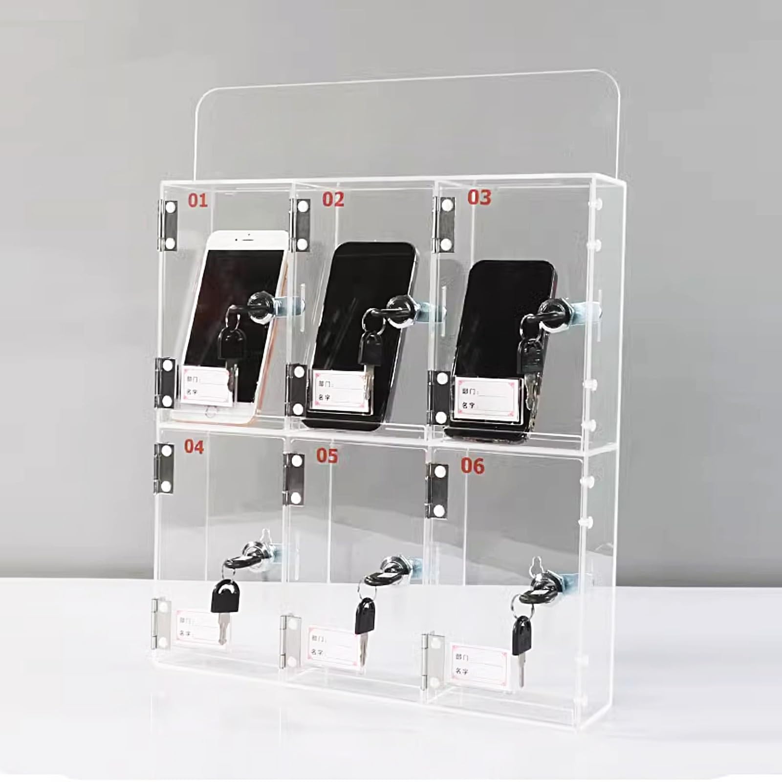 Casier de Rangement pour téléphone Portable, Casier de Rangement en Acrylique pour téléphone Portable pour employés, Bureau(4)