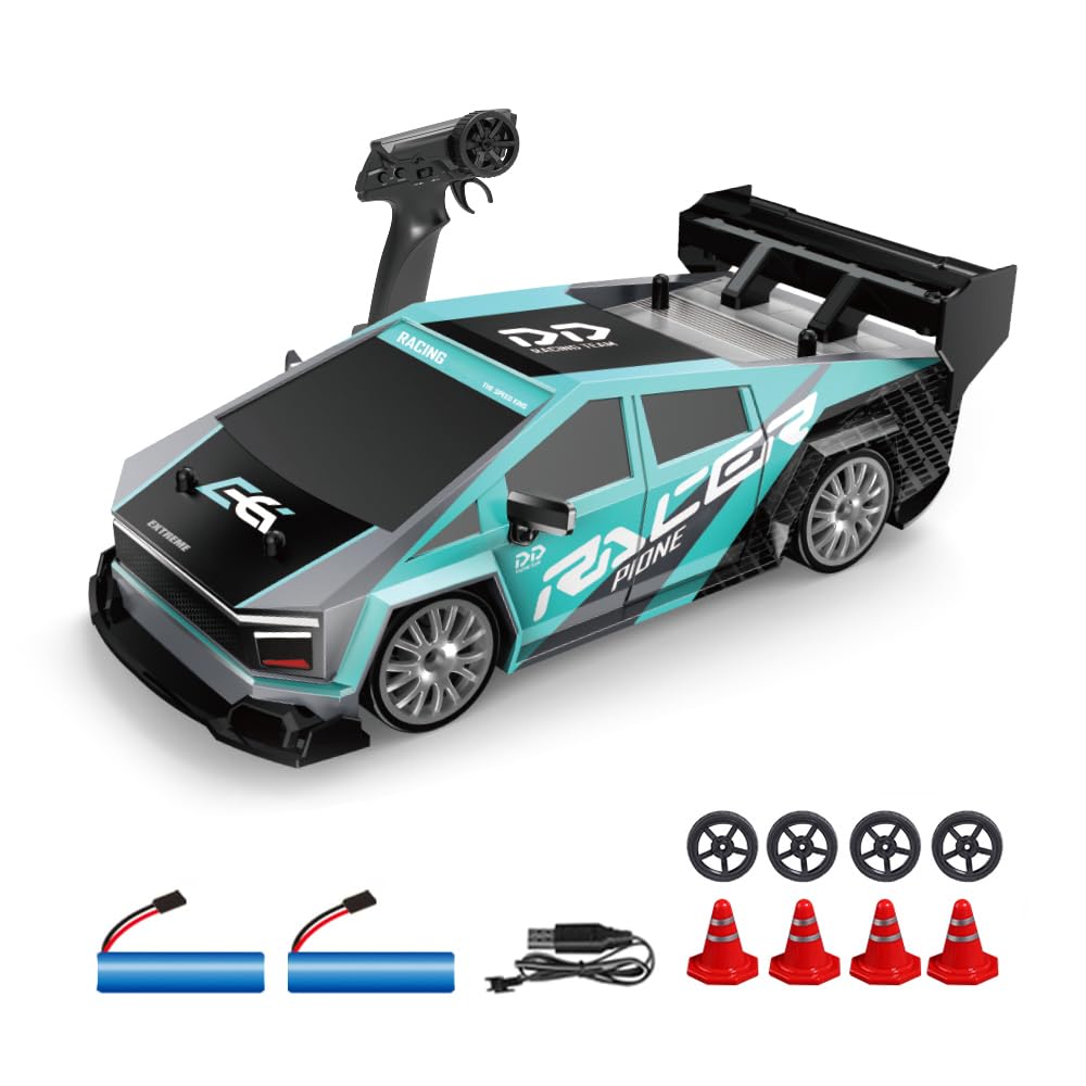 1:24 Scale RC Drift Car, 30KM/H 4WD 2.4GHz Remote Control Cars with LED Light, Racing and 4 Drifting Wheels, 1 Rechargeable Batteries, High Speed RC Racing Cars Perfect Toy Gift for Boys, Girls, Kids