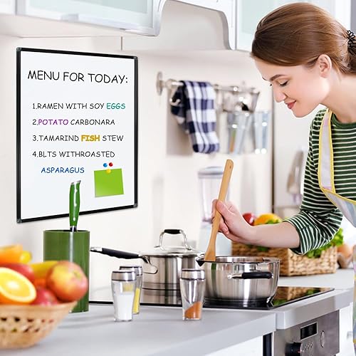 Miniatura 9 de Pizarra magnética de borrado en seco, pizarra blanca, para montaje en pared, 44 x 32 pulgadas, pizarra blanca, marco de aluminio plateado con