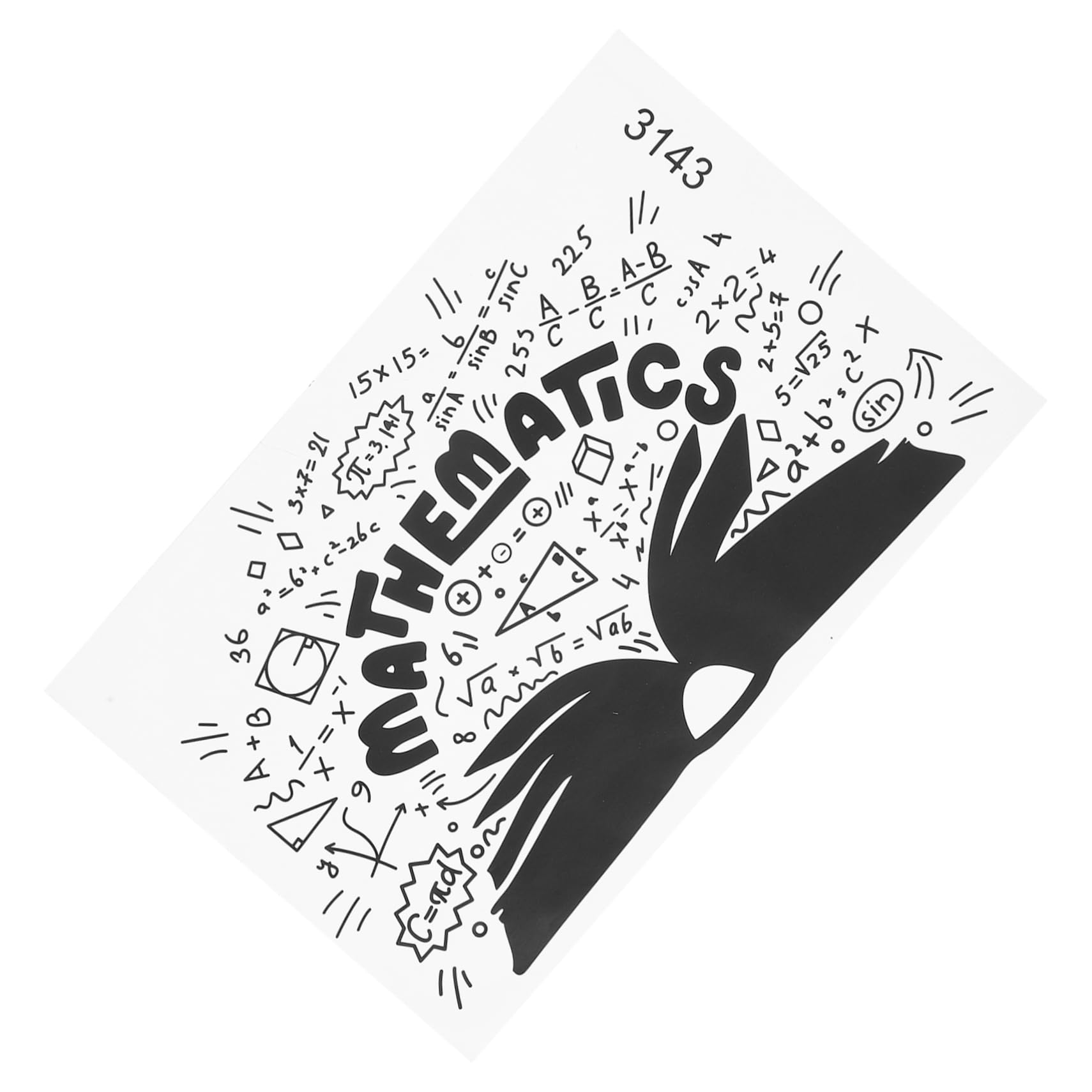 Operitacx 4 Fogli Adesivo per pareti equazioni matematiche adesivi da parete adesivi muro adornare adesivo da parete decalcomanie da parete Adesivo numerico Decorazione matematica pvc