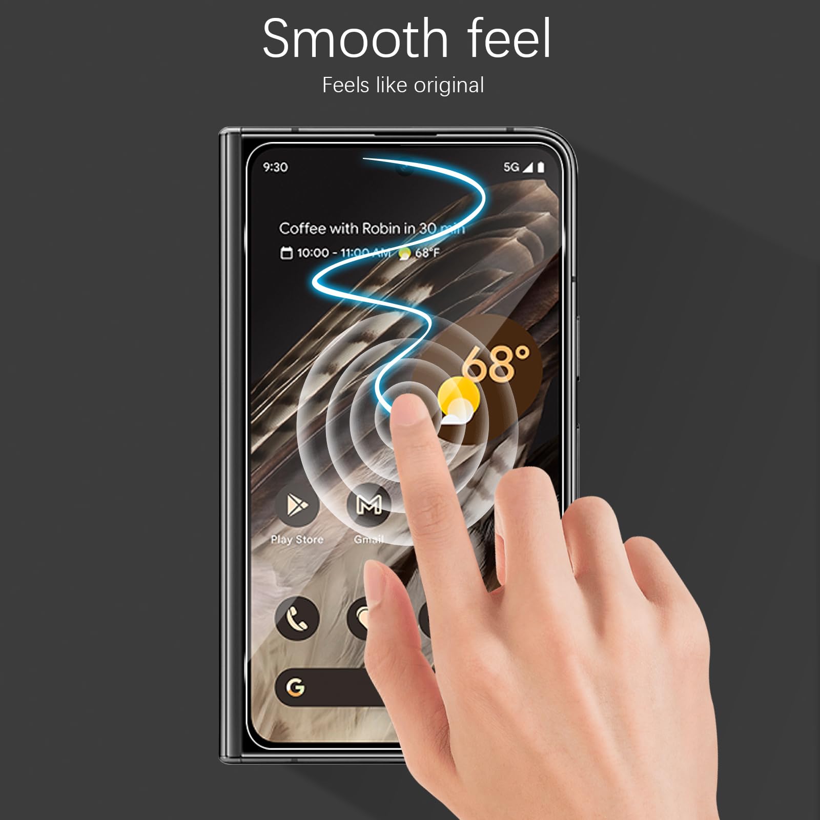 RIVANOO - 2-pack Google Pixel Fold Protezione Per Schermo In Vetro Temperato 0703670476037 - Foto 7