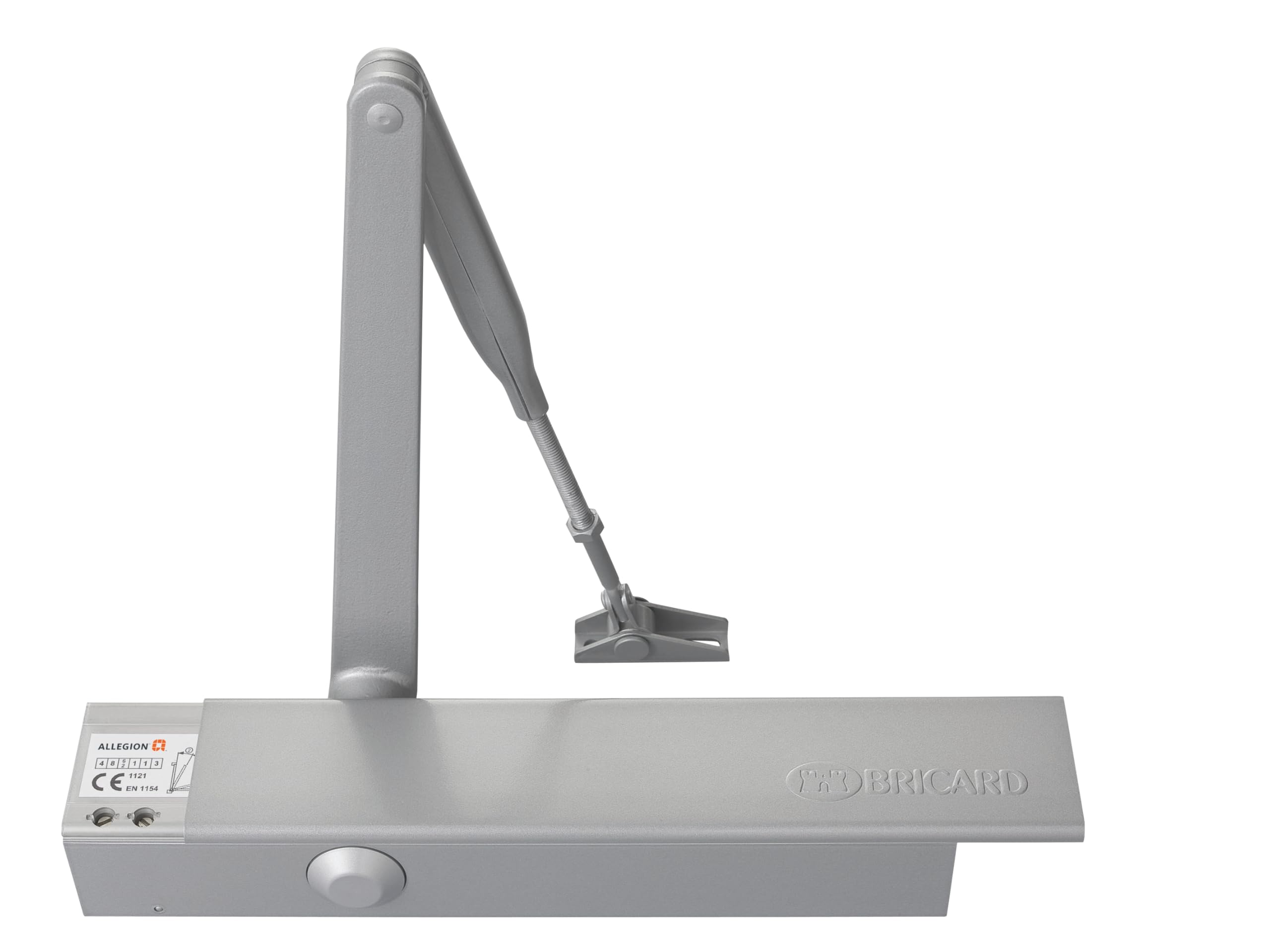 Bricard 62013077 - Cierrapuertas hidráulicas fuerza 2-6 (120kg), brazo estándar, CE, corta-fuego, conforme a la norma en 1154, plata