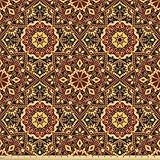 ABAKUHAUS Türkisch-Muster ausdehnbar mit Elestan für Heimwerkarbeiten und Näharbeiten, dunkle byzantinischen, Elestan für Heimwerkarbeiten und Näharbeiten, 10Meters, Ruby-Senf-Schwarz