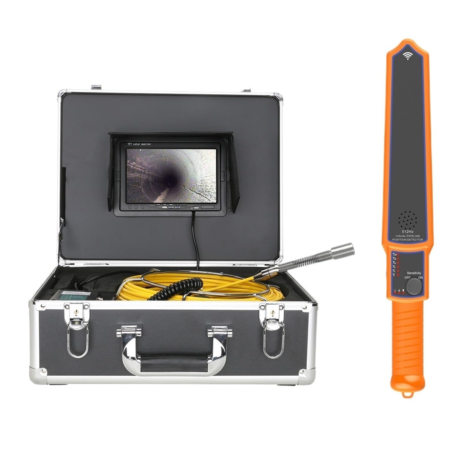 YNIYUJKL Drain Inspection Camera 7" Sewer Pipe Inspection Video Camera With Self Leveling 512Hz Locator 22Mm Ip68 Pipeline Drain Industrial Endoscope Camera,With Dvr-30M