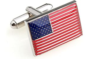 American Flag Patriotic Cufflinks with Polished Finish in Gift Box