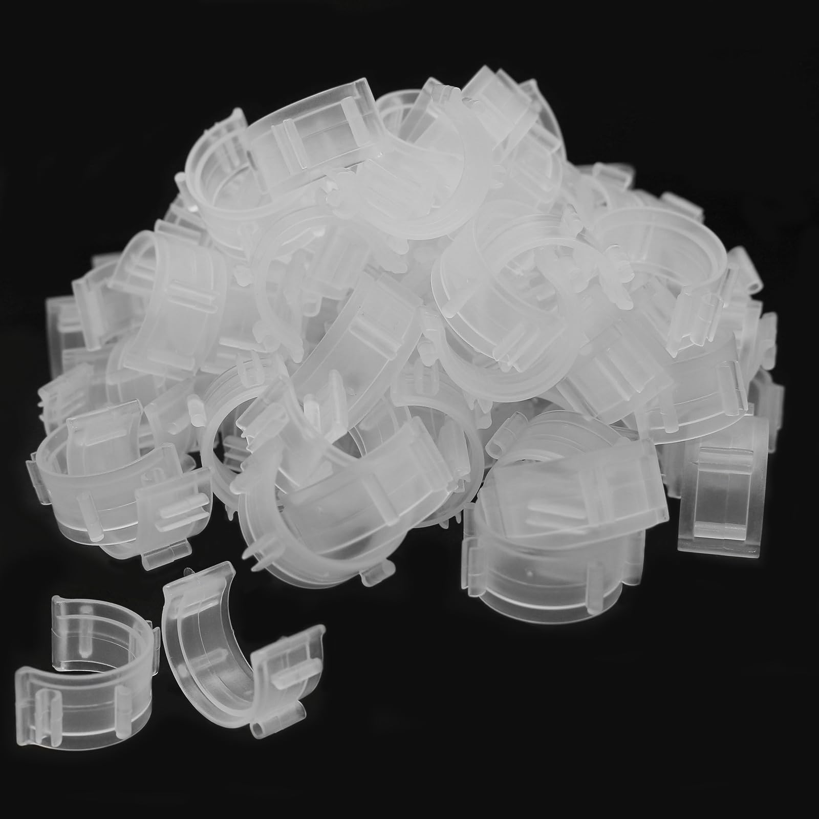 Fbshicung 100pcs Sewing Bobbin Clips, Clear Bobbin Holder, Plastic Thread Clamps Spools Organizers, Sewing Tool Accessory for Craft DIY Embroidery