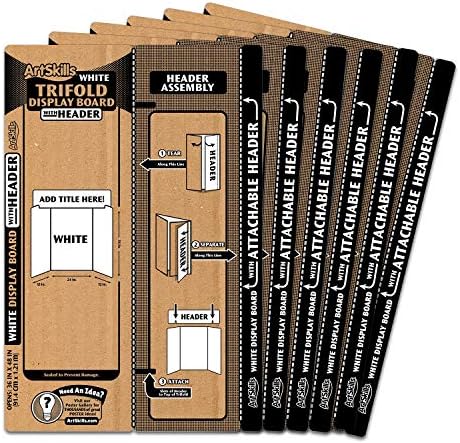 ArtSkills Tri-Fold Display Boards, 36" x 48", White, 6 Count