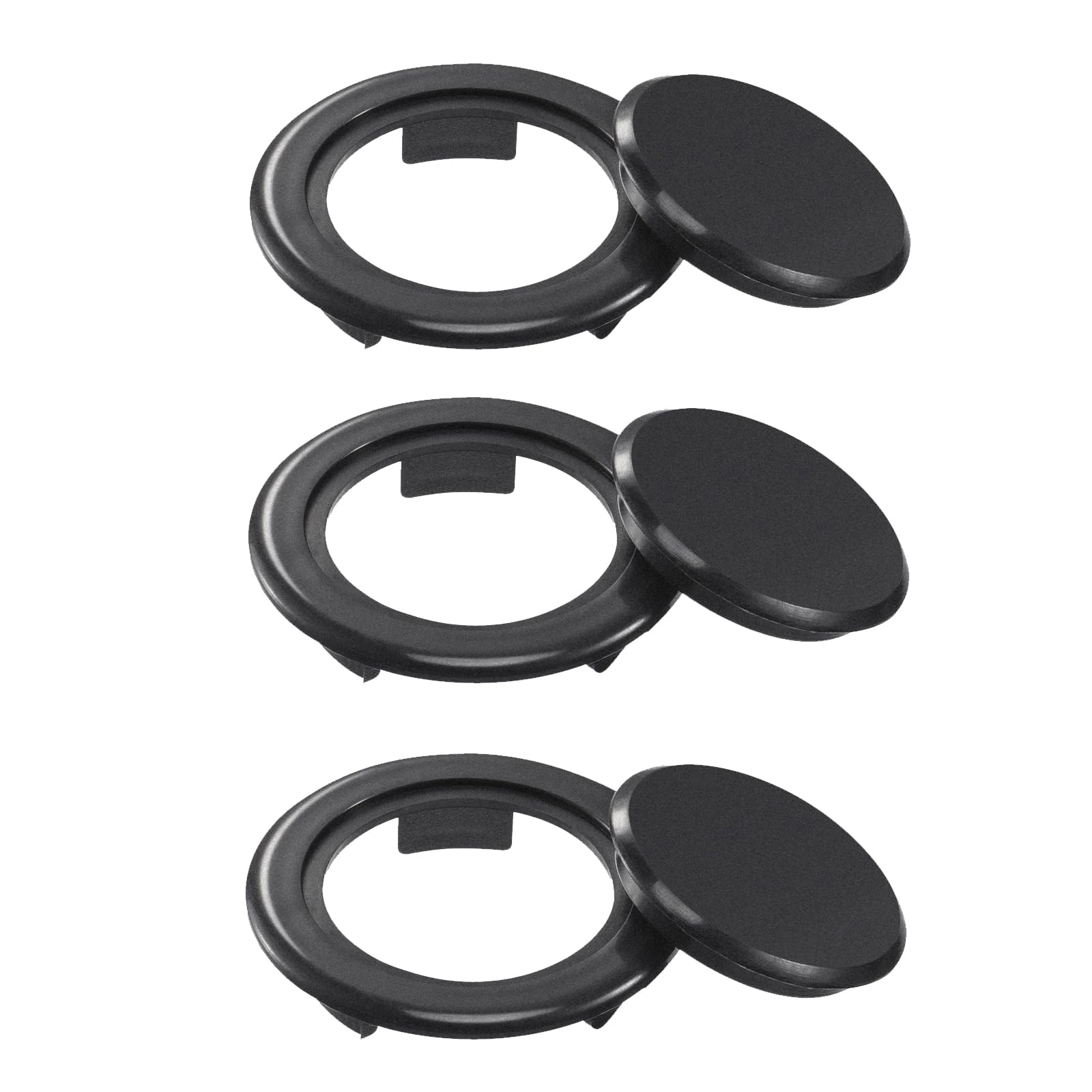 3pcs Patio Table Umbrella Hole Ring , Black Patio Umbrella Hole Ring Plug Parasol Hole Ring for Outdoor glass patio table Deck Yard