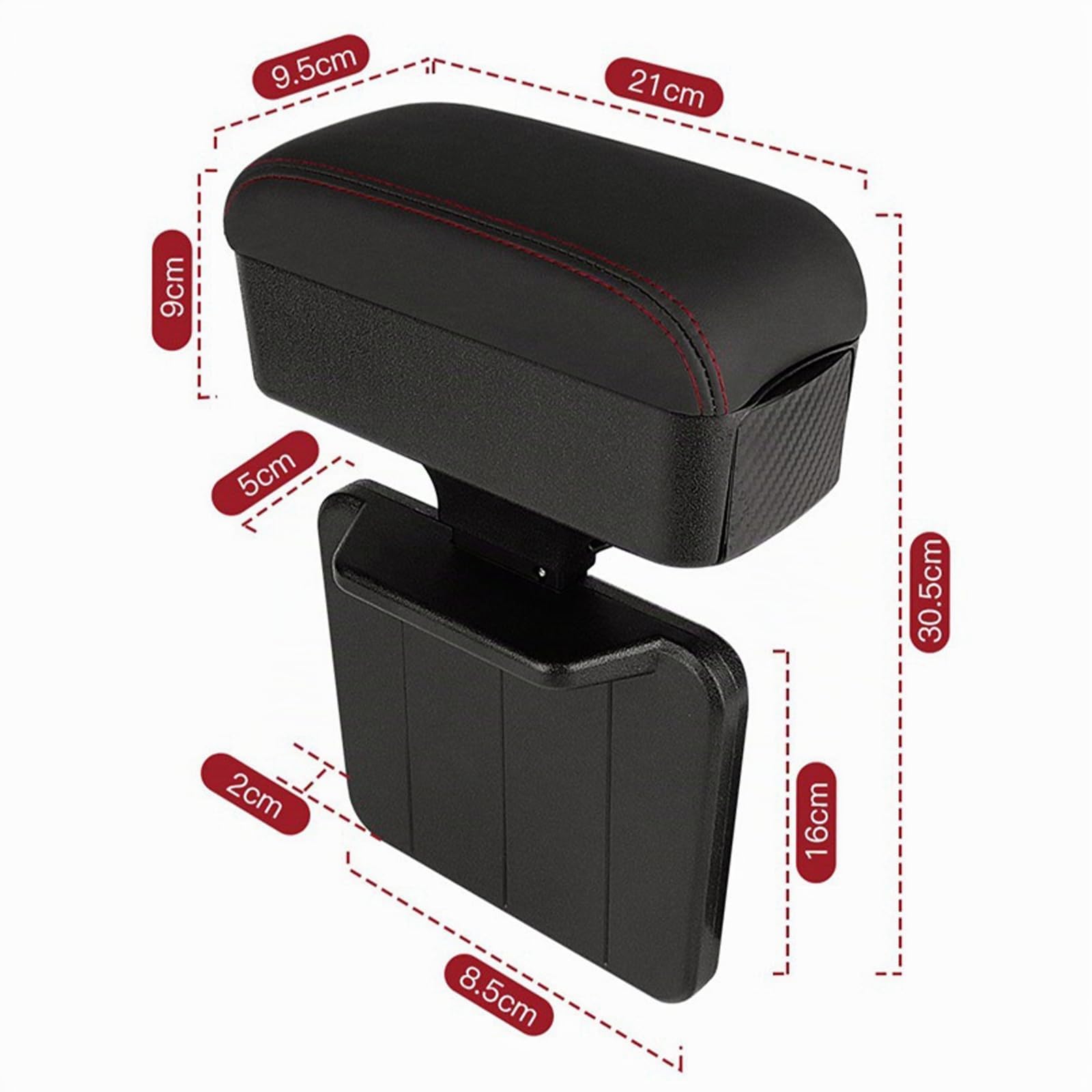 Caja de Almacenamiento para Reposabrazos de Coche con Portavasos
