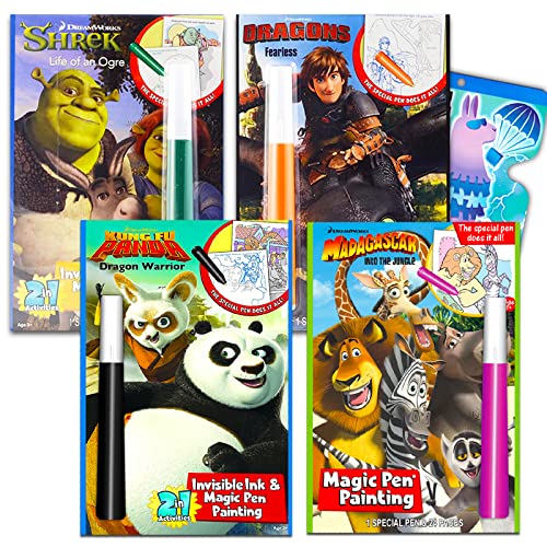 Coloring Book Imagine Ink Magic Pen Super Set - 4 No Mess Magic Ink Activity Books Featuring Kung Fu Panda, Madagascar, Shrek, and How to Train Your Dragon Plus Stickers Coloring Book Imagine Ink Magic Pen Super Set - 4 No Mess Magic Ink Activity Books Featuring Kung Fu Panda, Madagascar, Shrek, and How to Train Your Dragon Plus Stickers