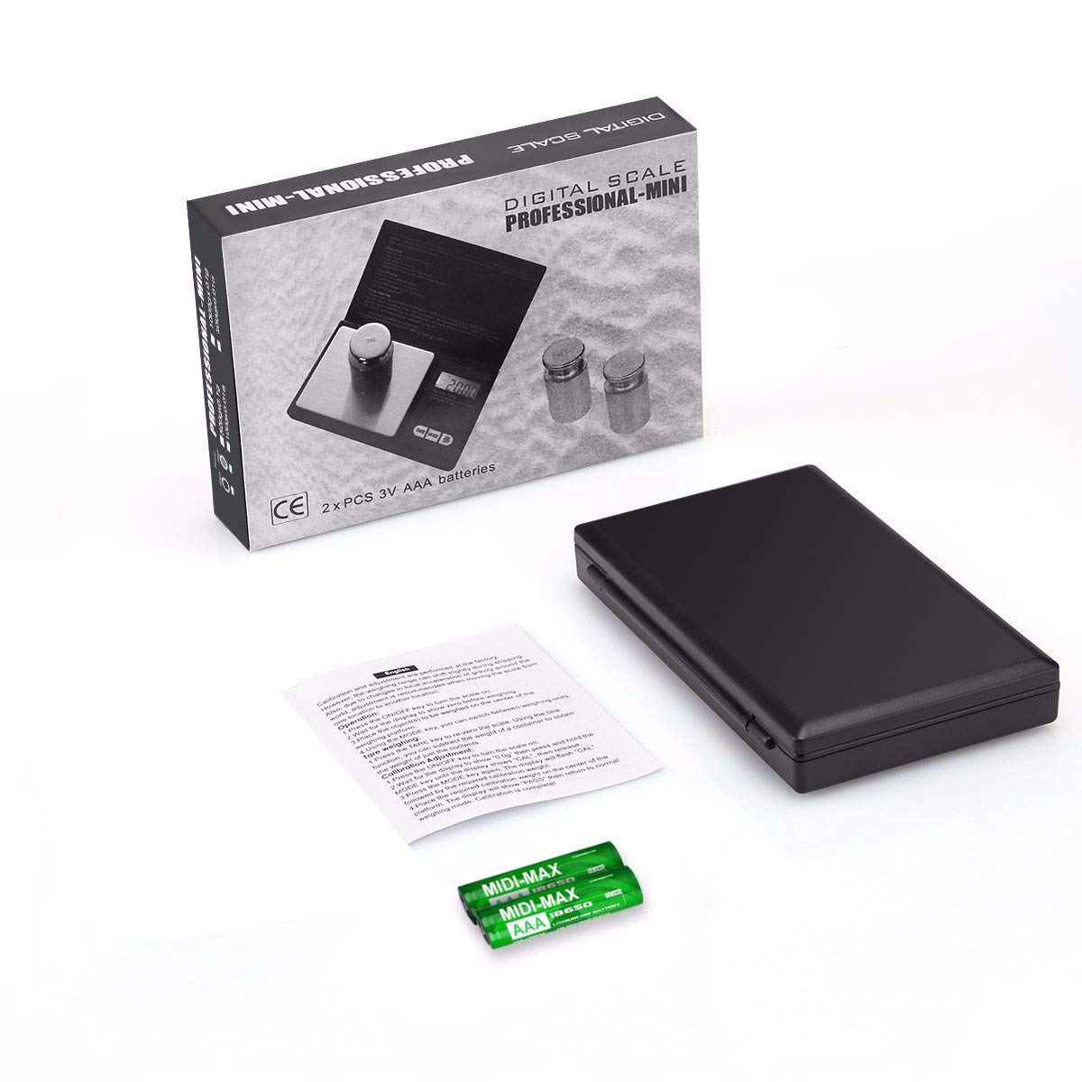 Báscula digital portátil de 200 g x 0,01 g de precisión, báscula electrónica de pesaje, báscula de joyería, mini báscula digital de gramos, báscula de alimentos pequeña, báscula de granos de onzas de