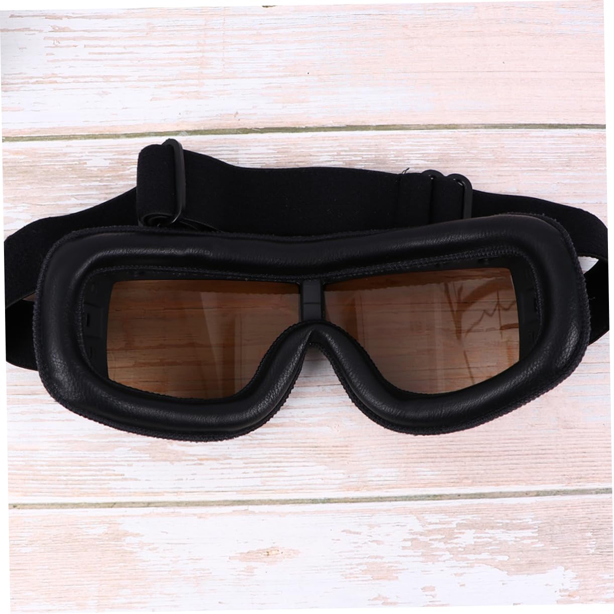 Motorcycle Riding Glasses Goggles with Adjustable Elastic Band, Black Pc