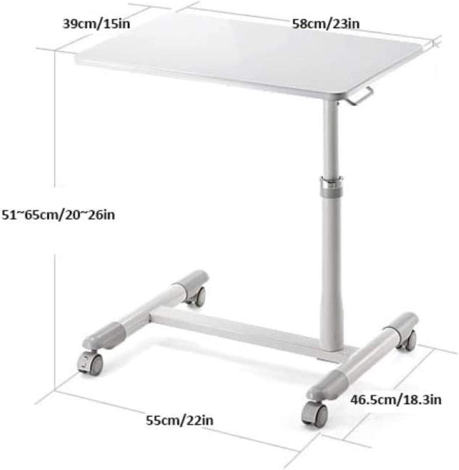 白い密度のボード、調節可能な高さ、ロック可能なキャスター、ベッドとソファのためのテーブルデスクを備えた鋼管ラップトップデスク