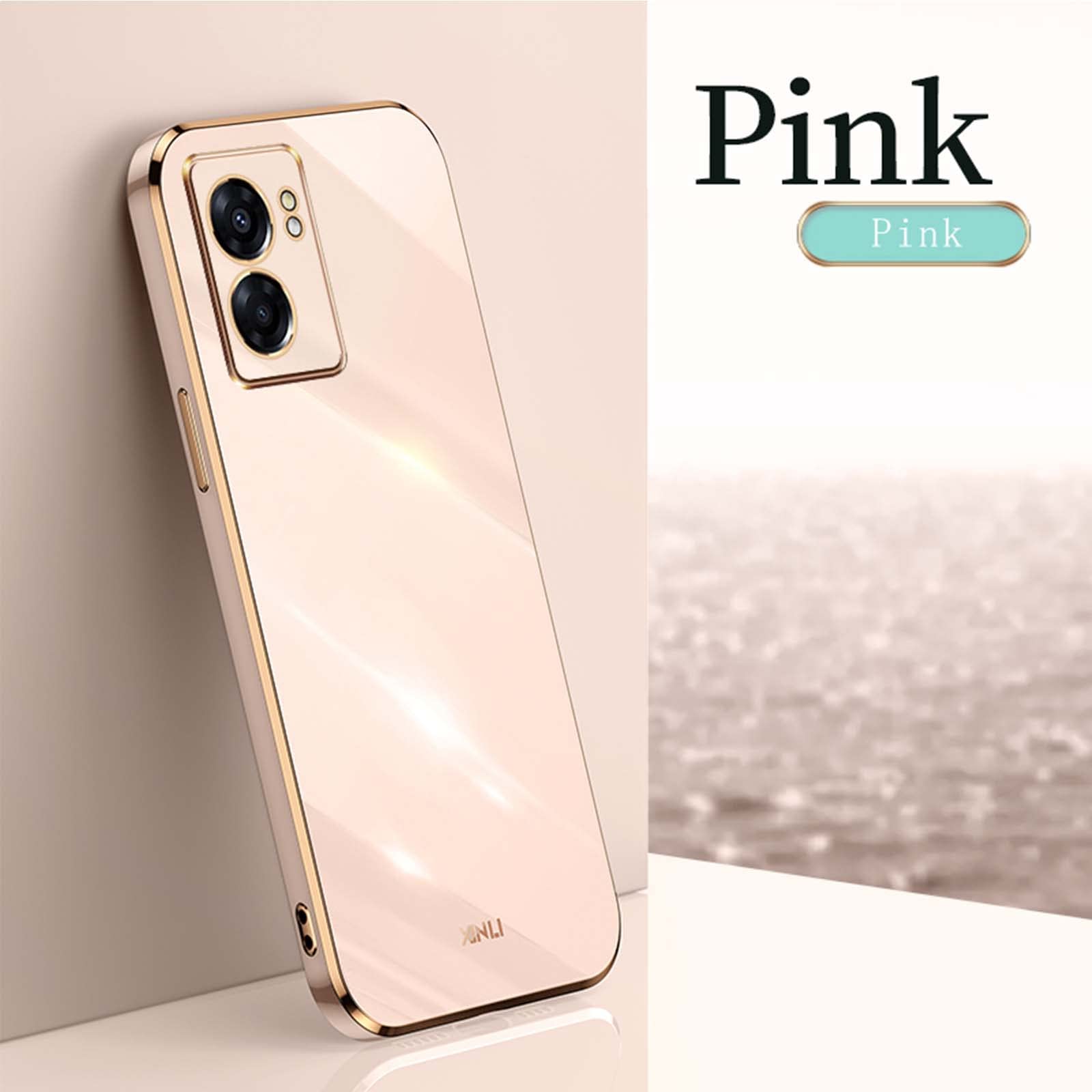 MAOGE Cover per Oppo A77 5G / Realme Narzo 50 5G, Custodia Protettiva Ultra Sottile ed Elegante in Silicone TPU Flessibile, Glitter Placcatura Phnom Penh Design Cover Antiurto Case, Bianca