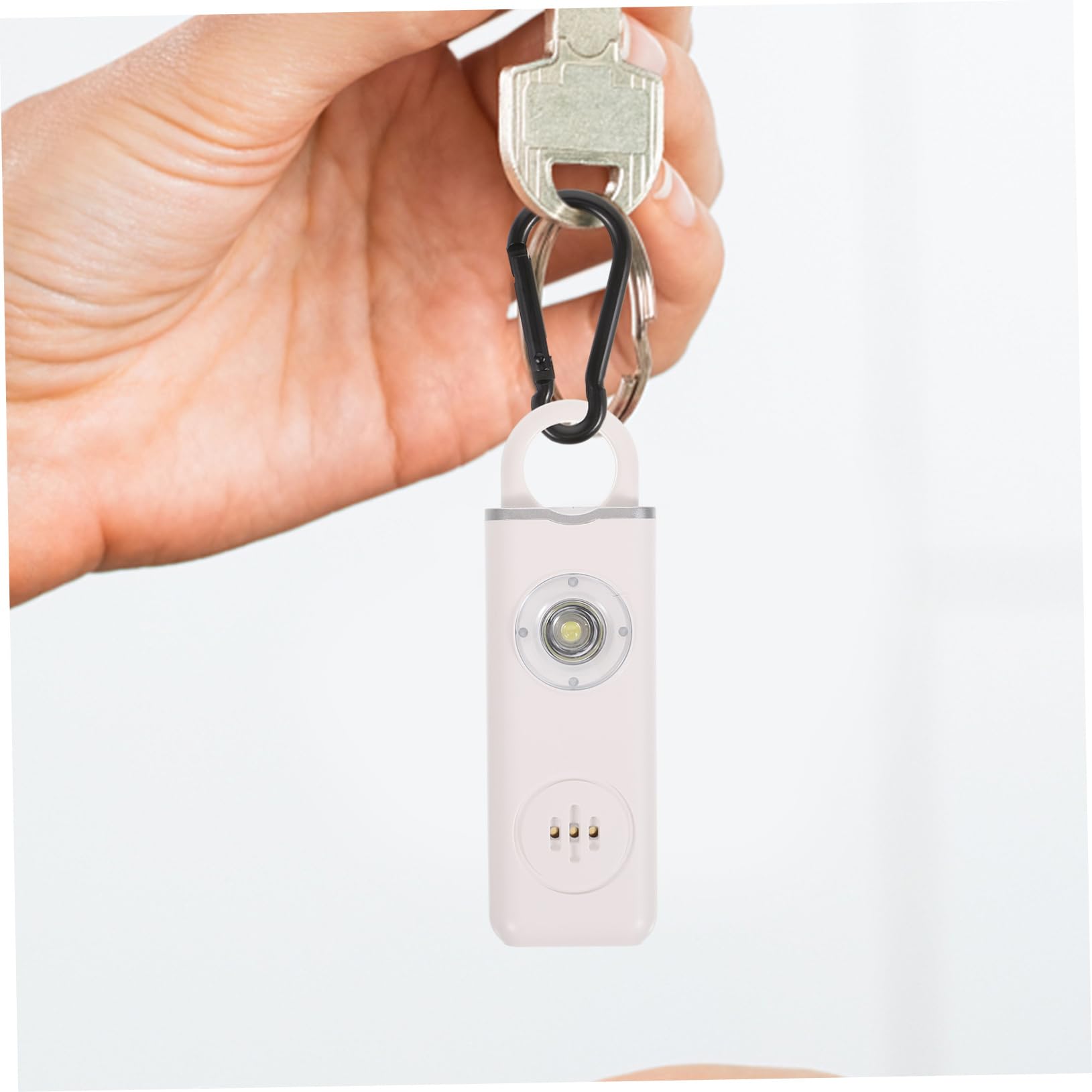 Trousseau de sirène accessoires personnel Keychains pour femmes étiqueter mignon Attaquez les alarmes pour les femmes Keychain d'alarme de bruit Acier inoxydable blanche