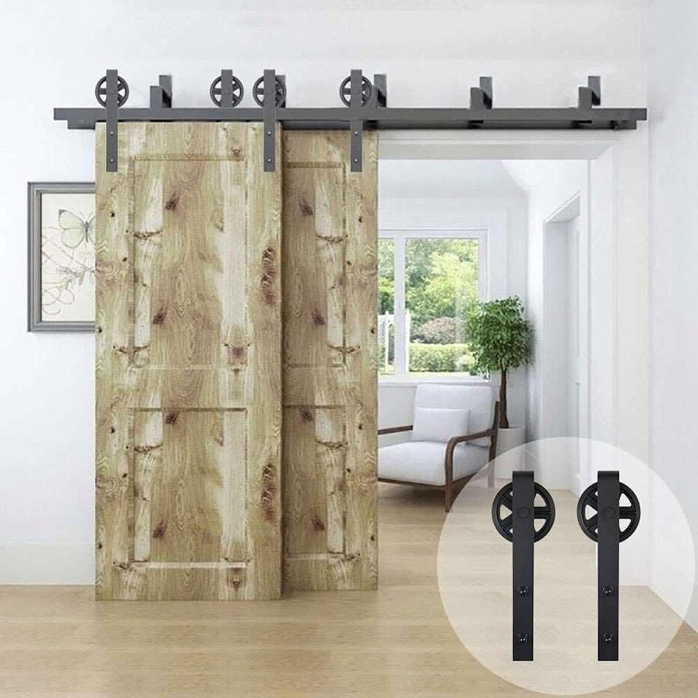 Sliding 11FT Bypass Barn Door Hardware Double Door Bypassing Track Kit 11 Foot, Big