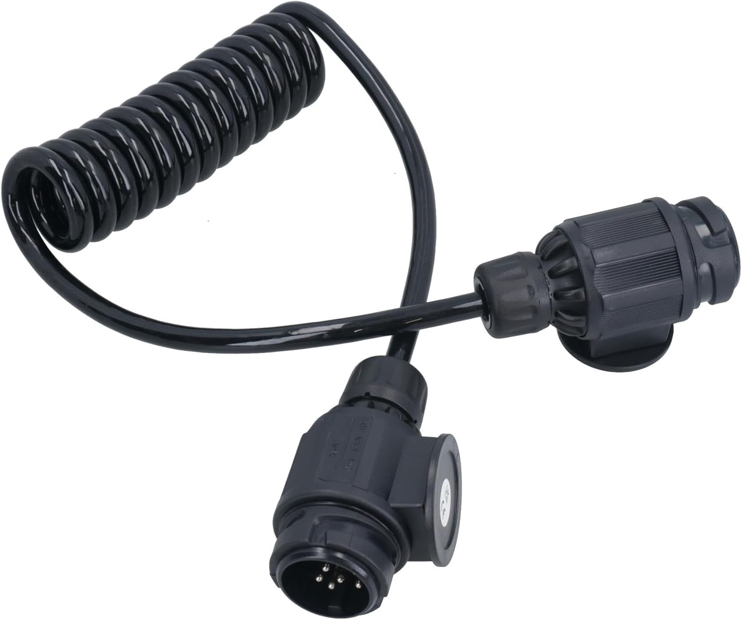 Trailer Light Electrics Extension Lead Curly Cable 1.5m 13 Pin Type 8 Pin Plugs Male