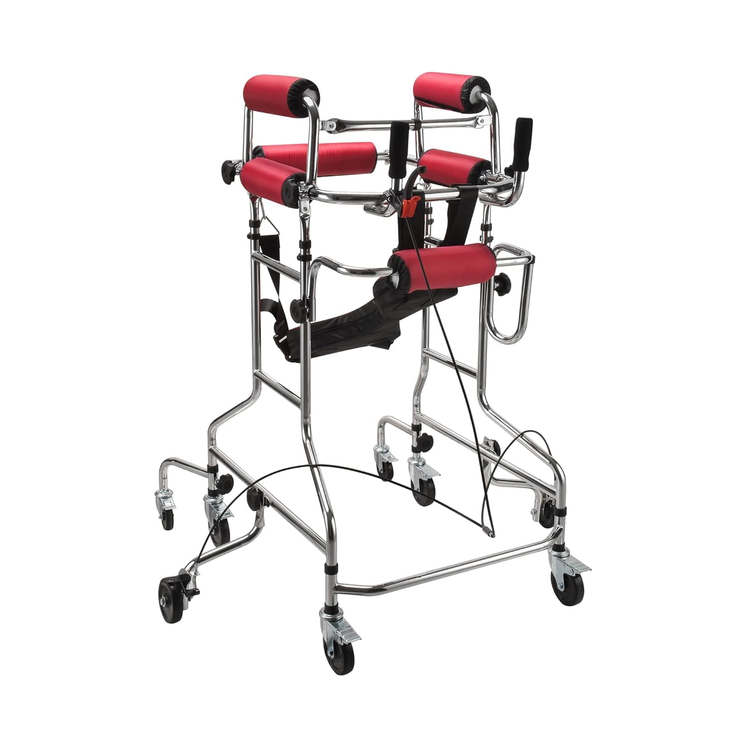 KANISHKA Adult Standing Hemiplegia Rollator Walker with 8-Wheel Stability | Adjustable Height & Width | Padded Chest & Armpit Support | Safety Brakes | 100kg Weight Capacity-image-35