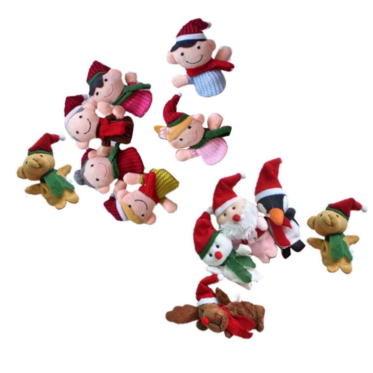 Didiseaon 22piezas Muñecos De Dedo De Navidad Títeres De Animales y Familia De Cartón Juguetes Educativos para Cuentacuentos y Casa