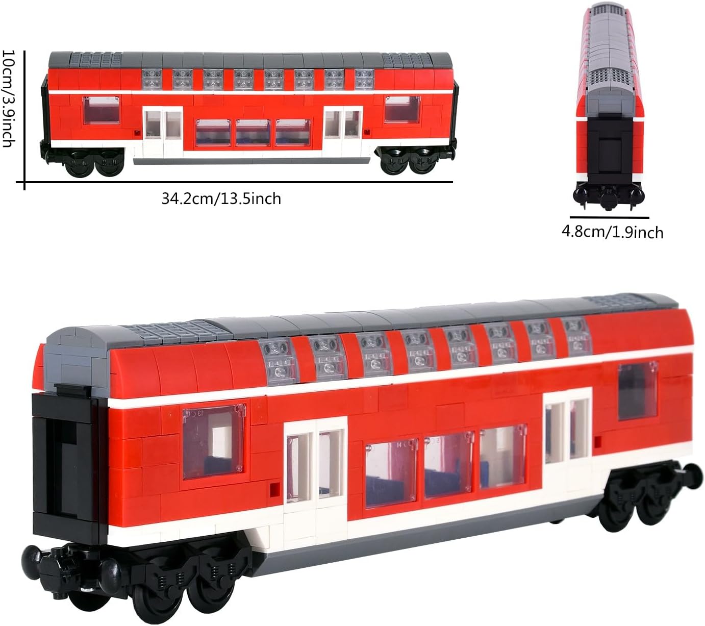 MOC Train Building Block Set, Train Car Model Kit, Creative Building Toys, Compatible with Major Brands