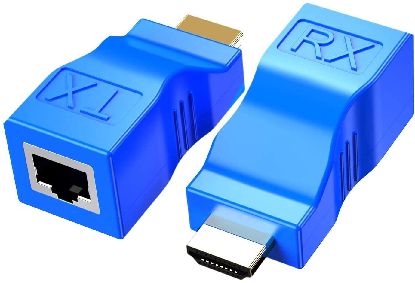 30 Meters HDMI Extender, Up to 100ft HDMI Ethernet Network Extender Adapter Over RJ45 Cat5-e Cat6 Cable (Transmitter + Receiver, 1 Port RJ45)-image-5