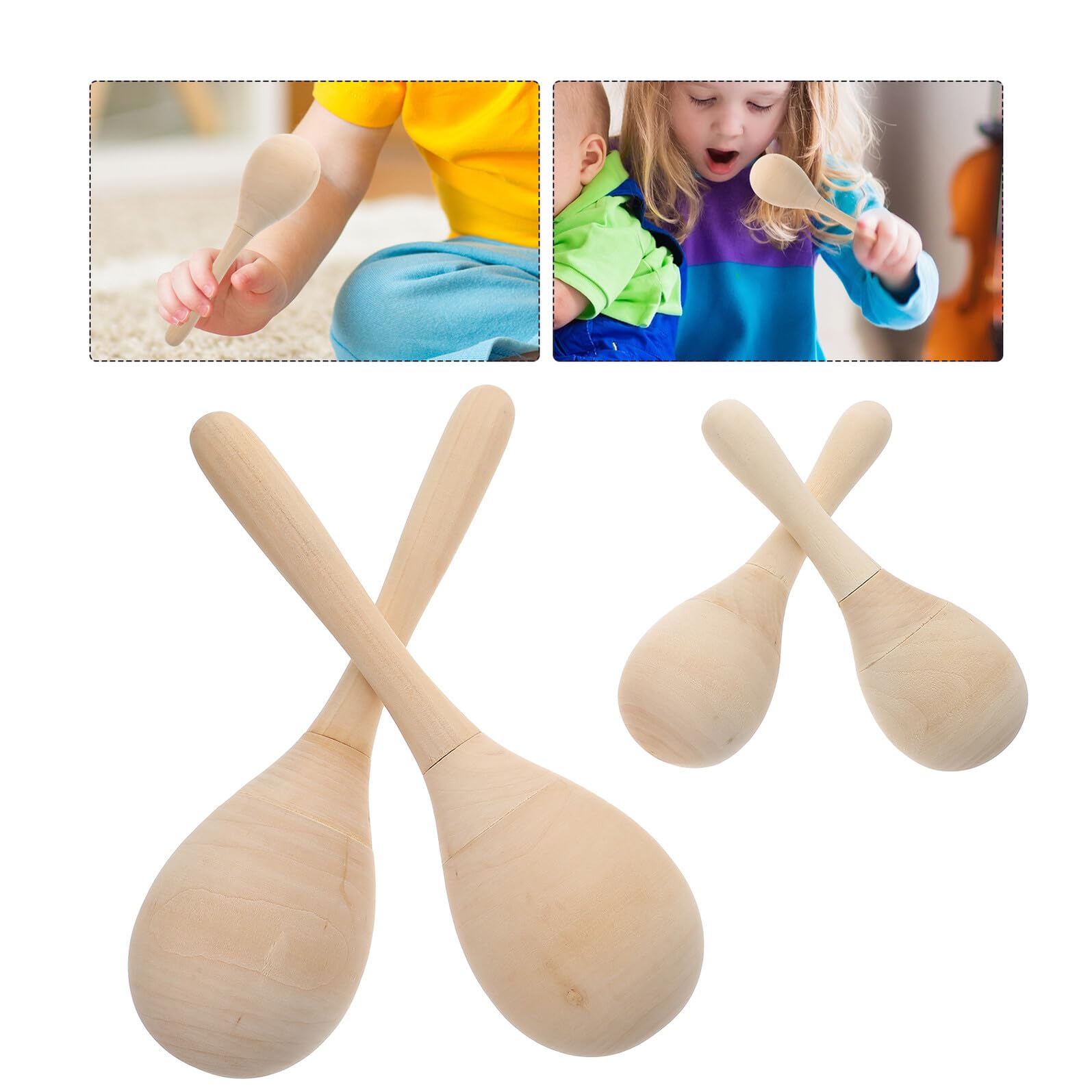 Hemobllo 12 pezzi Maracas in Legno Vuote per Strumenti Percussione Educativi da Colorare DIY per Scuola e Casa Shaker Facili da Impugnare per Giochi Musicali Creativi