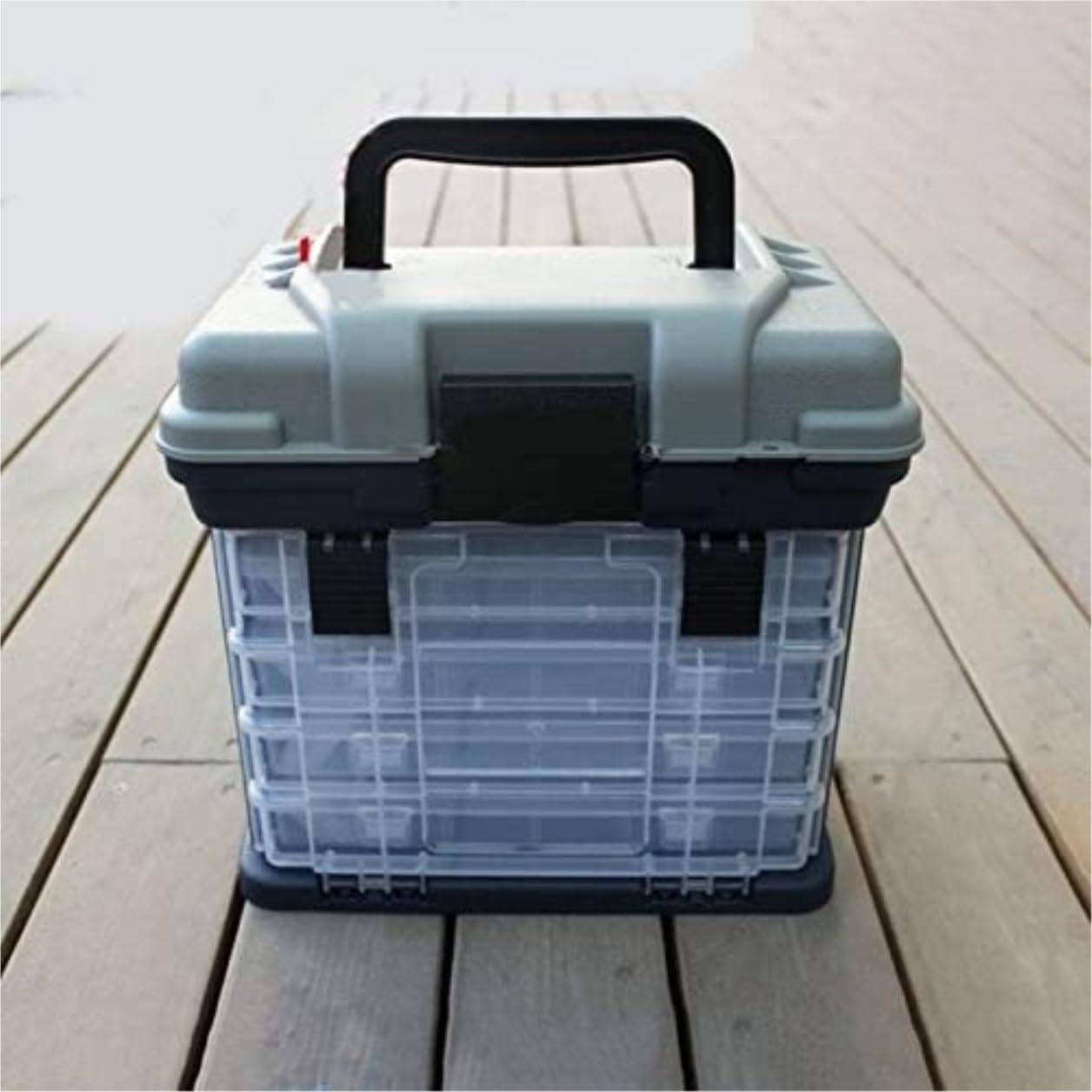 Scatola per Attrezzatura da Pesca, Scatola Porta Attrezzi da Pesca Contenitore Multistrato per Esche con Manico in Plastica Ami Mare all'aperto