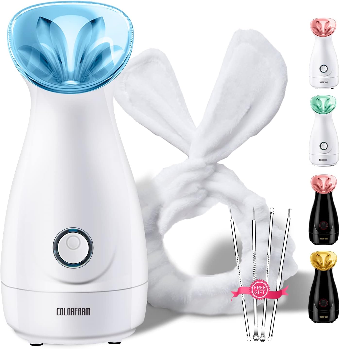 Colorfarm Facial Steamer Nano Ionic Hot Mist Face Steamer Home Sauna SPA Face Humidifier Atomizer for Women Men Moisturizing Unclogs Pores Spa Quality : Beauty & Personal Care