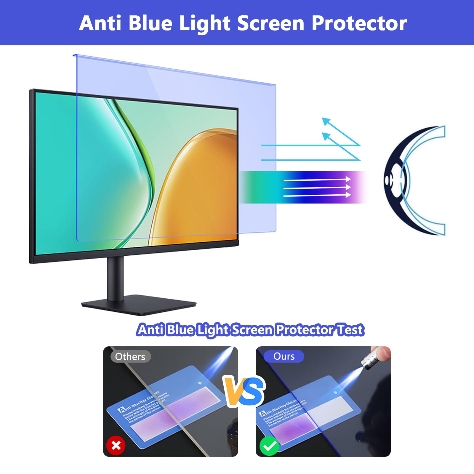 Protecteur D'écran Anti-Lumière Bleue À Suspendre De 32 Pouces, Filtre Anti-Lumière Bleue Protection Anti-Rayures Pour Téléviseur Pour La Maison Et Le Bureau