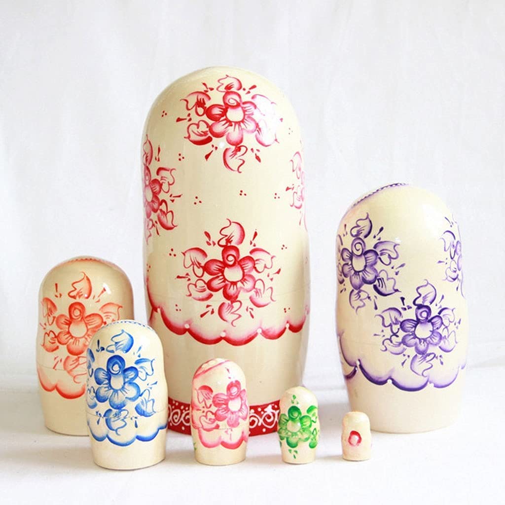 Matrioszka Kerst 7 stks Russische Nesting Poppen Matryoshka Houten Handgemaakte Stapelen Geneste Set Collectible Poppen Speelgoed Set voor Kinderen Volwassenen zabawny prezent