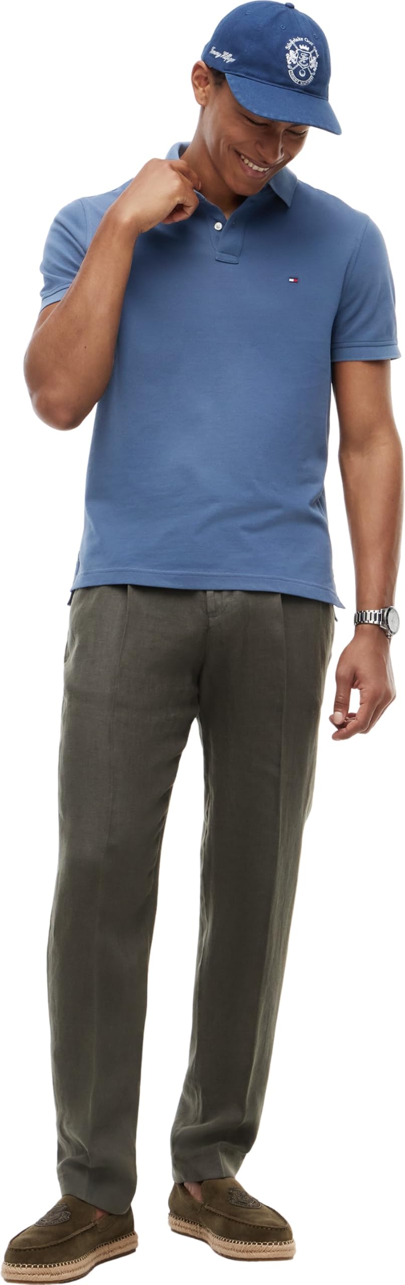 Tommy Hilfiger Męskie koszulki polo z krótkim rękawem, Niebieski (Aegean Sea), XXL